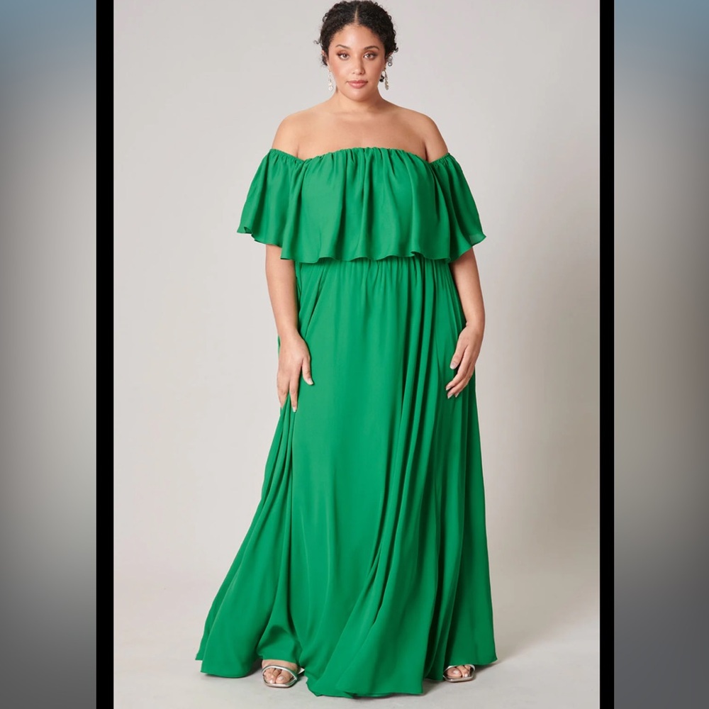 NWT Sugarlips RSVP Elegant Green Off-Shoulder Dress 3X 🌹🌺🌸N